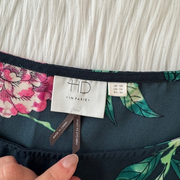 Anthro HD Green Floral Blouse - Picture 2 of 4